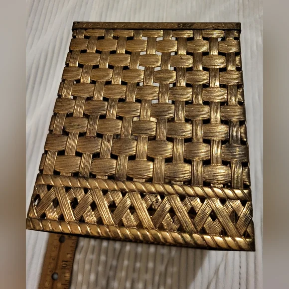 Golden Brass Tissue Box Cover, bed bath and beyond - Picture 8 of 12